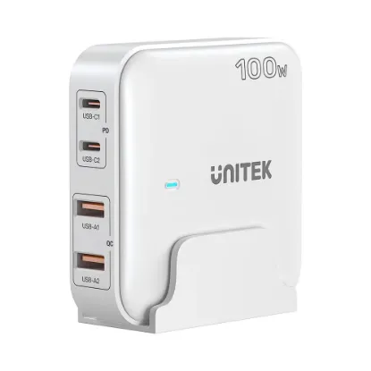 UNITEK 100W MASAÜSTÜ GAN ŞARJ İSTASYONU BEYAZ (P1229AWH) resmi