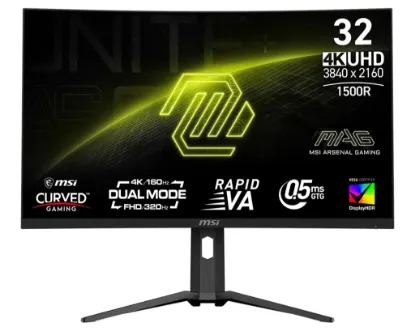 31.5 MSI MAG 321CUPDF 0.5MS 160HZ 4K UHD VA FREE-SYNC CURVED GAMING resmi