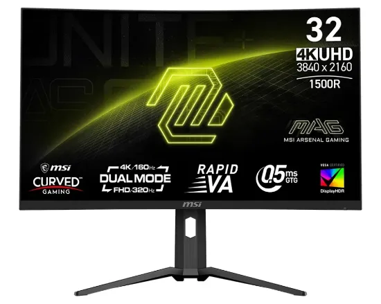 31.5 MSI MAG 321CUPDF 0.5MS 160HZ 4K UHD VA FREE-SYNC CURVED GAMING resmi