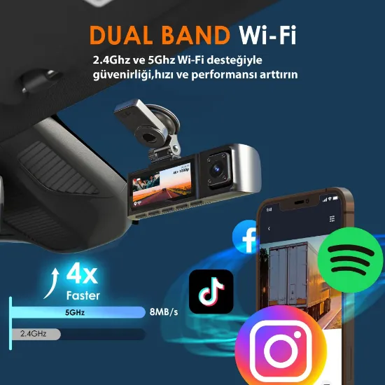 REXING R316 4K GPS WI-FI ARAC KAMERASI + 64GB SD resmi