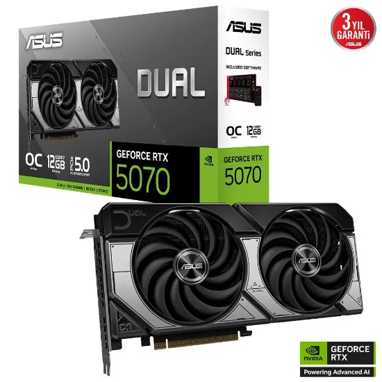 ASUS DUAL-RTX5070-O12G 192BIT GAMING VGA resmi