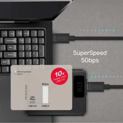 UNITEK TYPE-C HIZLI ŞARJ KABLOSU 1MT 60W(Y-C477BK) resmi