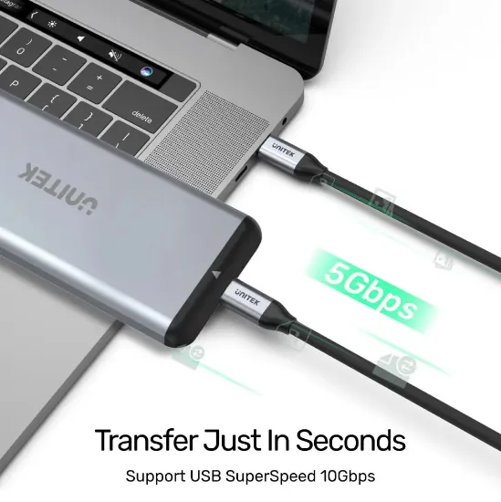 UNITEK USB-C 3.2 KABLO 2MT 5GBPS 4K (C14091ABK) resmi