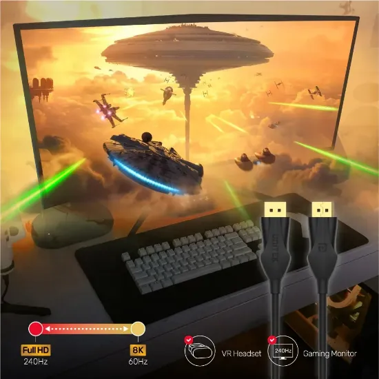 UNITEK DISPLAY PORT 1.4 KABLO 2MT 8K (C1624BK-2M) resmi