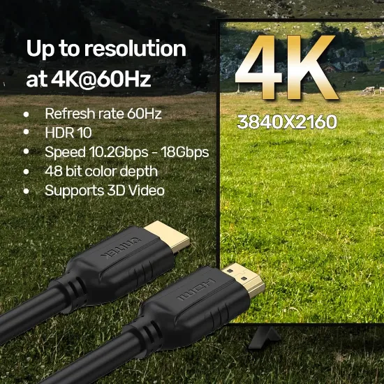 UNITEK HDMI2.0 KABLO 3MT 4K&60Hz (C11079BK-3M) resmi