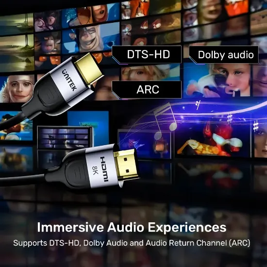 UNITEK HDMI2.1 KABLO 2MT 8K&60Hz (C11086GY-2M) resmi