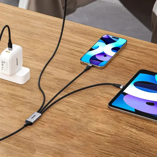 UNITEK TYPE-C 3in1 ŞARJ 1.5MT 20W (C14101BK-1.5M) resmi