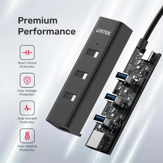 UNITEK TYPE-C TO 4 PORT USB 3.0 + TYPE-C (Y-3089Z) resmi