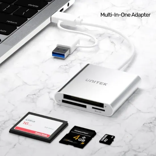 UNITEK USB-C KART OKUYUCU SD/CF/MICROSD (Y-9313D) resmi