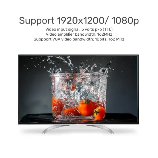 UNITEK HDMI TO VGA SES DESTEKLİ 1080P (Y-6333) resmi