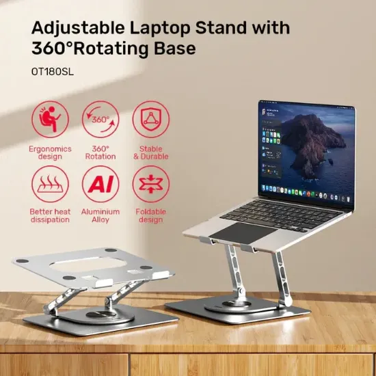 UNITEK 360D METAL 10-16” NOTEBOOK STAND (OT180SL) resmi