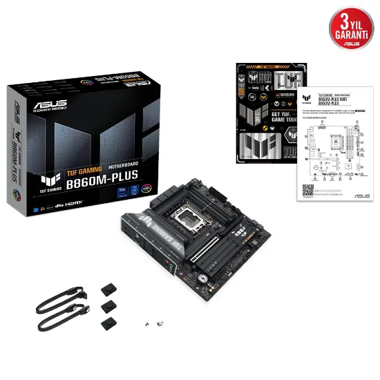 ASUS TUF GAMING B860M-PLUS 1851 SOKET DDR5 DP HDMI MATX ANAKART resmi