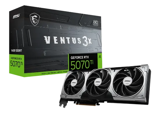 MSI GEFORCE RTX 5070 TI 16G VENTUS 3X OC GDRR7 256BİT VGA resmi