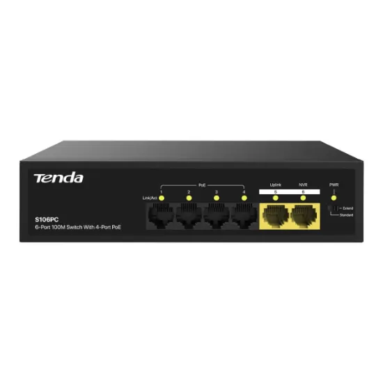 TENDA S106PC 6 PORT 10/100 POE SWITCH resmi