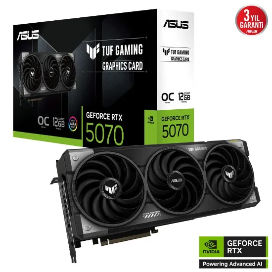 ASUS TUF GAMING GEFORCE RTX 5070 12GB TUF-RTX5070-O12G-GAMING GDDR7 OC EDITION GAMING EKRAN KARTI resmi