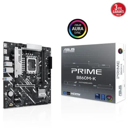 ASUS PRIME B860M-K SOKET 1851P DDR5 DP/HDMI SATA3 USB3.2 mATX ANAKART resmi