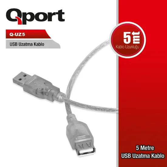 QPORT Q-UZ5 5MT USB UZATMA KABLOSU resmi