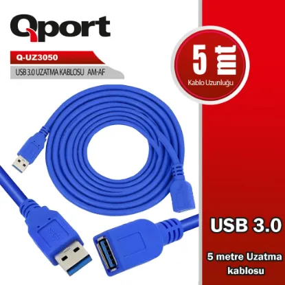 QPORT Q-UZ3050 USB3.0 5MT UZATMA KABLOSU resmi