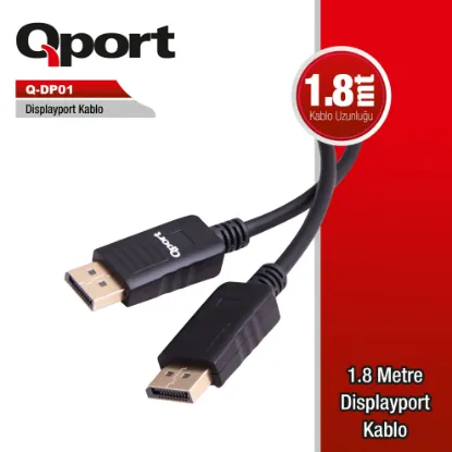 QPORT Q-DP01 1.8M DISPLAY PORT KABLO resmi