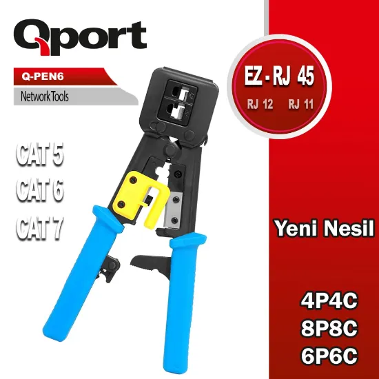 QPORT Q-PEN6 YENİ NESİL EZ-RJ AĞ PENSESİ resmi