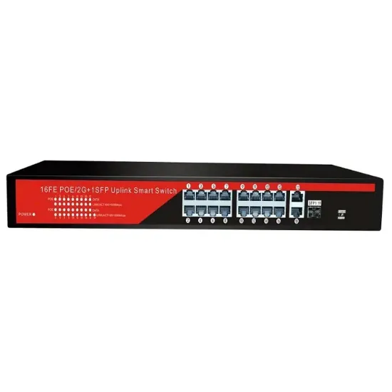 EZCOOL EZ-16PSF-SFP 16PORT 16FE+2GE+1SFP GİGABİT POE SWİTCH 240W resmi