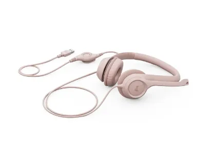 LOGITECH H390 MIKROFONLU PEMBE KULAKLIK 981-001281 resmi