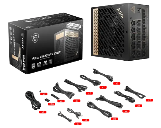 MSI MEG AI1300P PCIE5 1300W 80+ PLATINUM PSU resmi