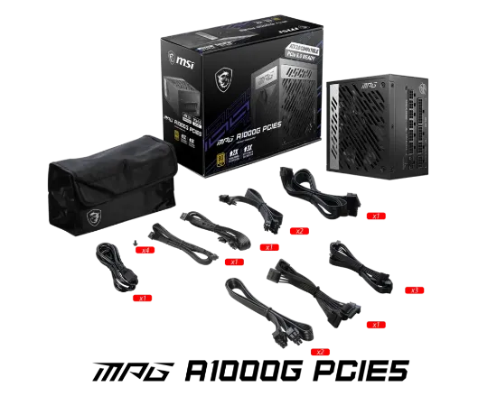 MSI MPG A1000G PCIE5 1000W 80+ GOLD POWER SUPPLY resmi