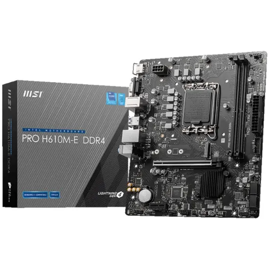 MSI PRO H610M-E DDR4 3200MHZ mATX 1700p resmi