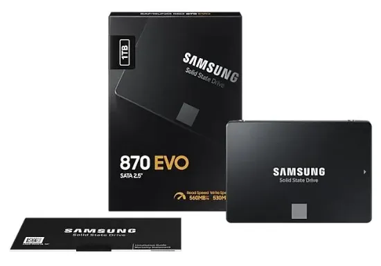 1TB SAMSUNG 870 560/530MB/s EVO MZ-77E1T0BW SSD (Resmi Distribütör Garantili) resmi