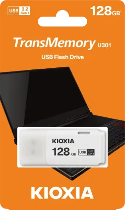 128GB USB3.2 GEN1 KIOXIA BEYAZ USB BELLEK LU301W128GG4 resmi