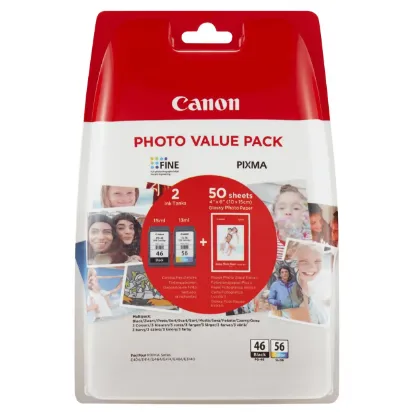 CANON PG-46-CL56 2Lİ KARTUŞ + 50 ADET FOTOĞRAF KAĞIDI resmi