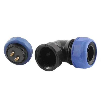 SD28 Su Geçirmez 2 Pin 28 Mm Dörtgen Konnektör 90° Dirsek resmi