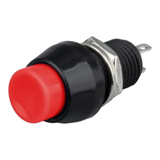 IC-191 Kırmızı 2 Pin Basmalı On-Off Anahtar Buton 10mm resmi
