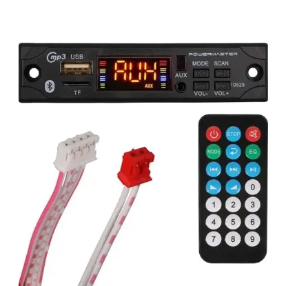 PowerMaster M517 Oto Teyp Dijital Player Board USB/AUX/SD/FM/Bluetooth Kumandalı Mikrofonsuz Çevirici (12V-500MA) resmi
