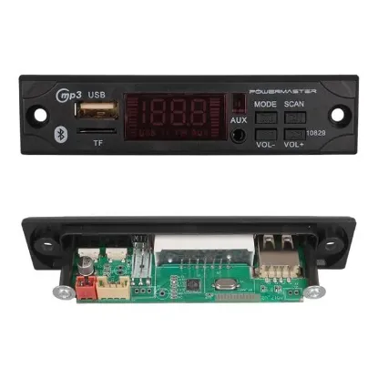 PowerMaster M517 Oto Teyp Dijital Player Board USB/AUX/SD/FM/Bluetooth Kumandalı Mikrofonsuz Çevirici (12V-500MA) resmi