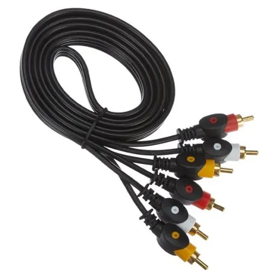PowerMaster PM-11047 3 RCA TOS 3 Metre Kablo Video Audio Stereo Ses resmi