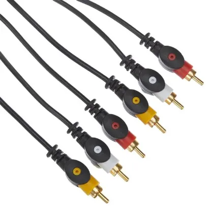 PowerMaster PM-11047 3 RCA TOS 3 Metre Kablo Video Audio Stereo Ses resmi