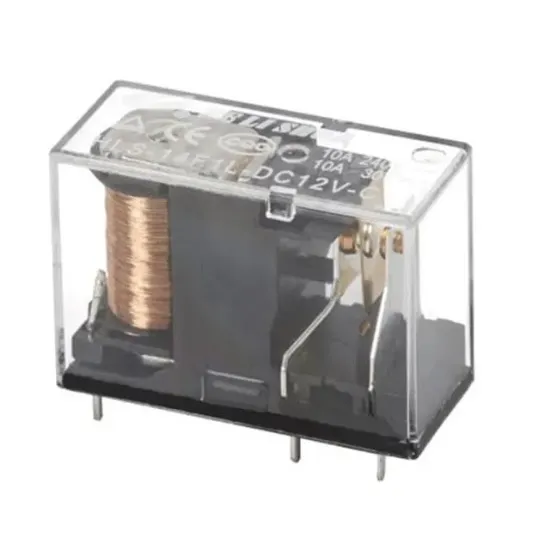 12 Volt Röle Tek Kontak 5 Bacak 10 Amper HLS-14F1L-DC12V-C resmi