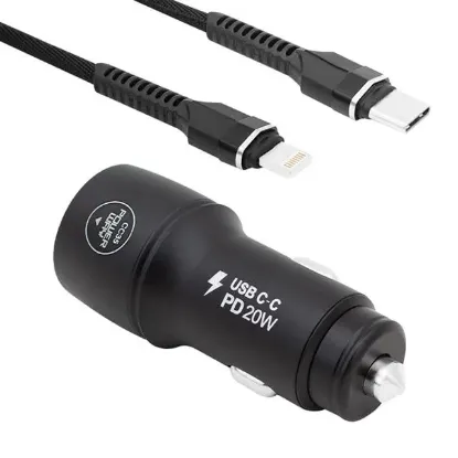 Powerway CC35 Yeni Nesil USB-C (iPhone To Type-C) Araç Şarj Seti (PD18W) resmi