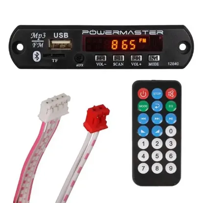 PowerMaster M515 Oto Teyp Dijital Player Board USB/AUX/SD/FM/Bluetooth Kumandalı Mikrofonsuz Oto Teyp Çevirici (12V-500MA) resmi