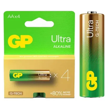GP Ultra Alkalin AA LR6 İnce Kalem Pil G-Tech (4'lü Paket) resmi