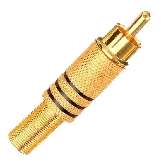PowerMaster PM-1290 Tos RCA Fiş Metal Gold Erkek Konnektör resmi