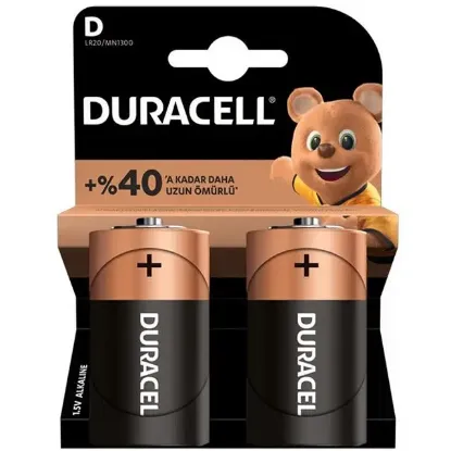 Duracell LR20/MN1300 D Büyük Boy Pil (2'li Paket) resmi