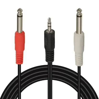Powermaster PM-13934 3.5 Mm Stereo Erkek - 2x6.3 Mm Mono Erkek Ses Kablosu (5 Metre) resmi