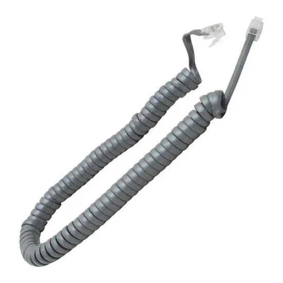 Telefon Spiral Kablo Gri resmi
