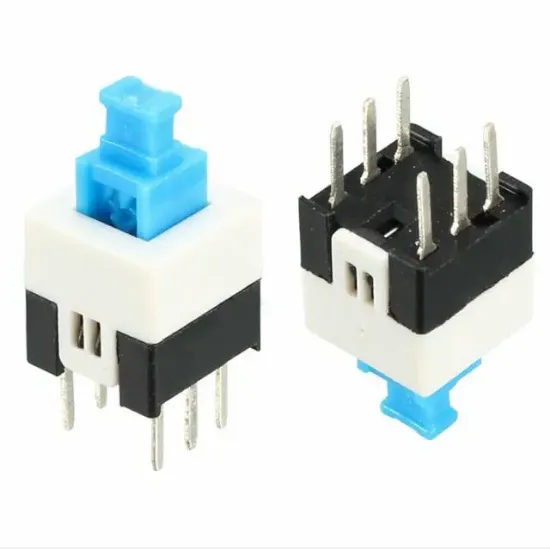 Tactile Push Button On - Off Anahtarlı Switch 7x7 Mm 6 Bacaklı Kilitli resmi