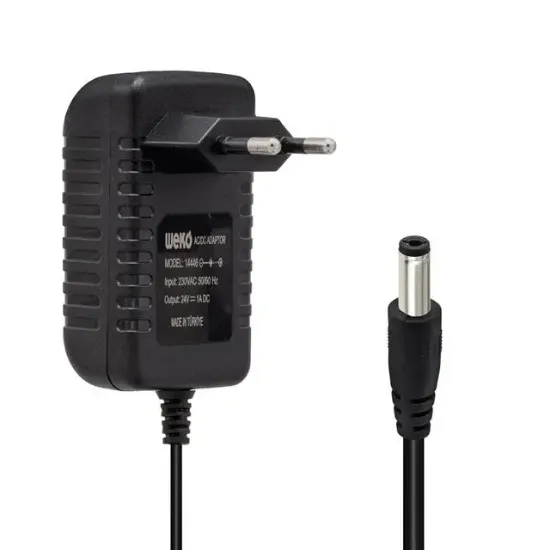 Weko 24 Volt 1 Amper 24 Watt Plastik Kasa Priz Tipi Adaptör (5.5x2.5 Uçlu) resmi