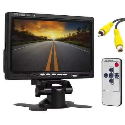 PowerMaster PM-15487 7" TFT Lcd Dijital Monitör 2 Kanal Geri Görüş Kamerası Tetiklemeli 800X480P resmi