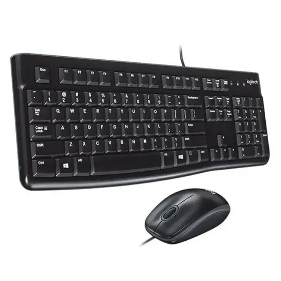 Logitech MK120 Usb Q Siyah Kablolu Klavye + Mouse Set resmi